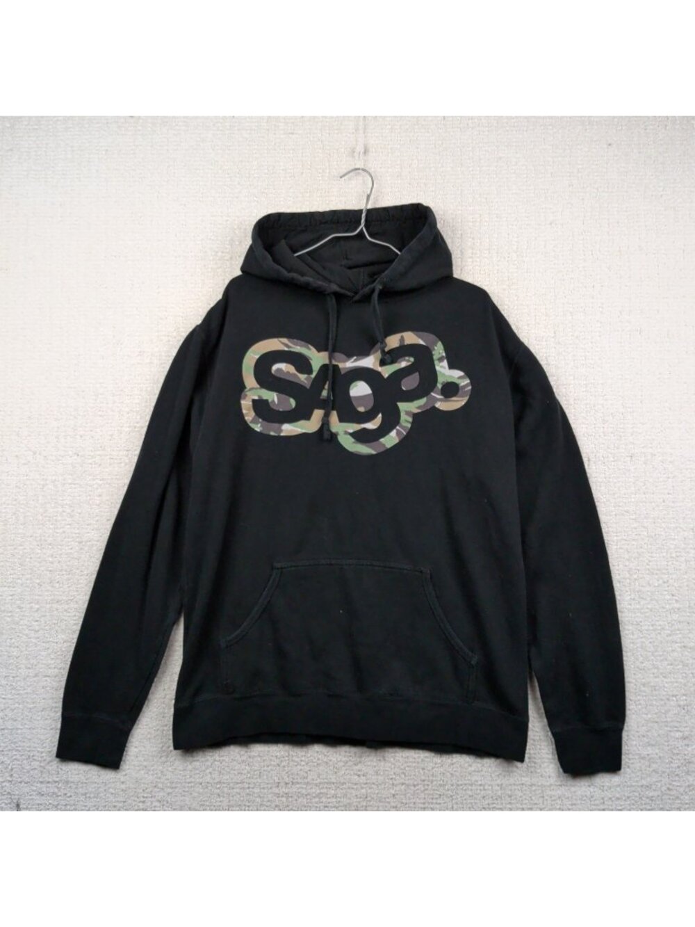 Y2K  Saga Snowboarding Hoodie Tek Men’s XL Camo Graphic Black Pullover Skater